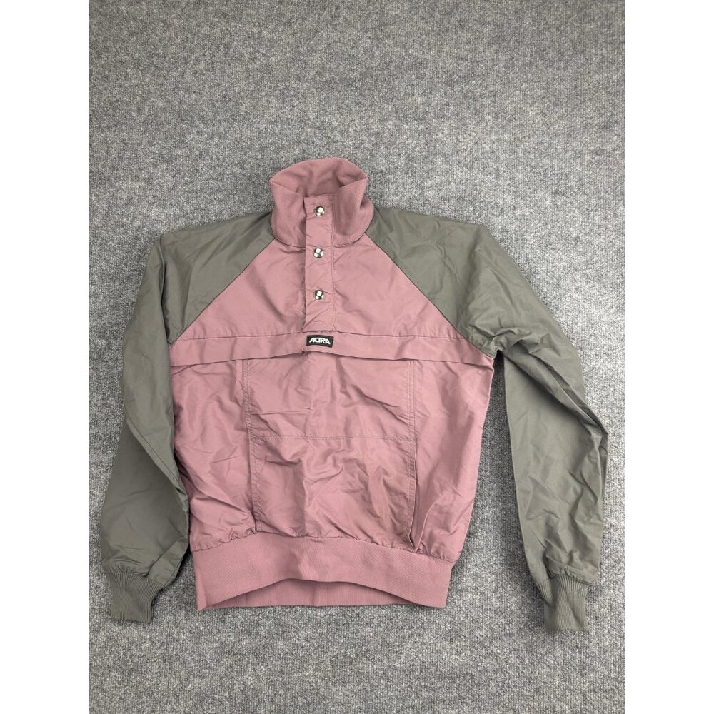Vintage Altra Jacket Womens Small Pink Gray Windbreaker Snap Pullover USA Made